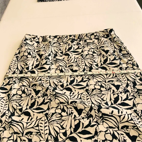 Gap Factory Store pencil skirt 100% cotton in black and tan leaf print sz. 10 - Picture 6 of 13